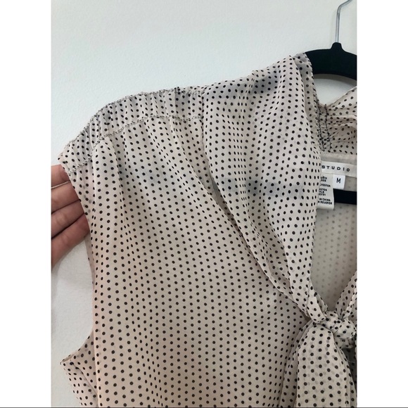 Sheer Polka-Dot Blouse - Max Studio - Picture 2 of 5
